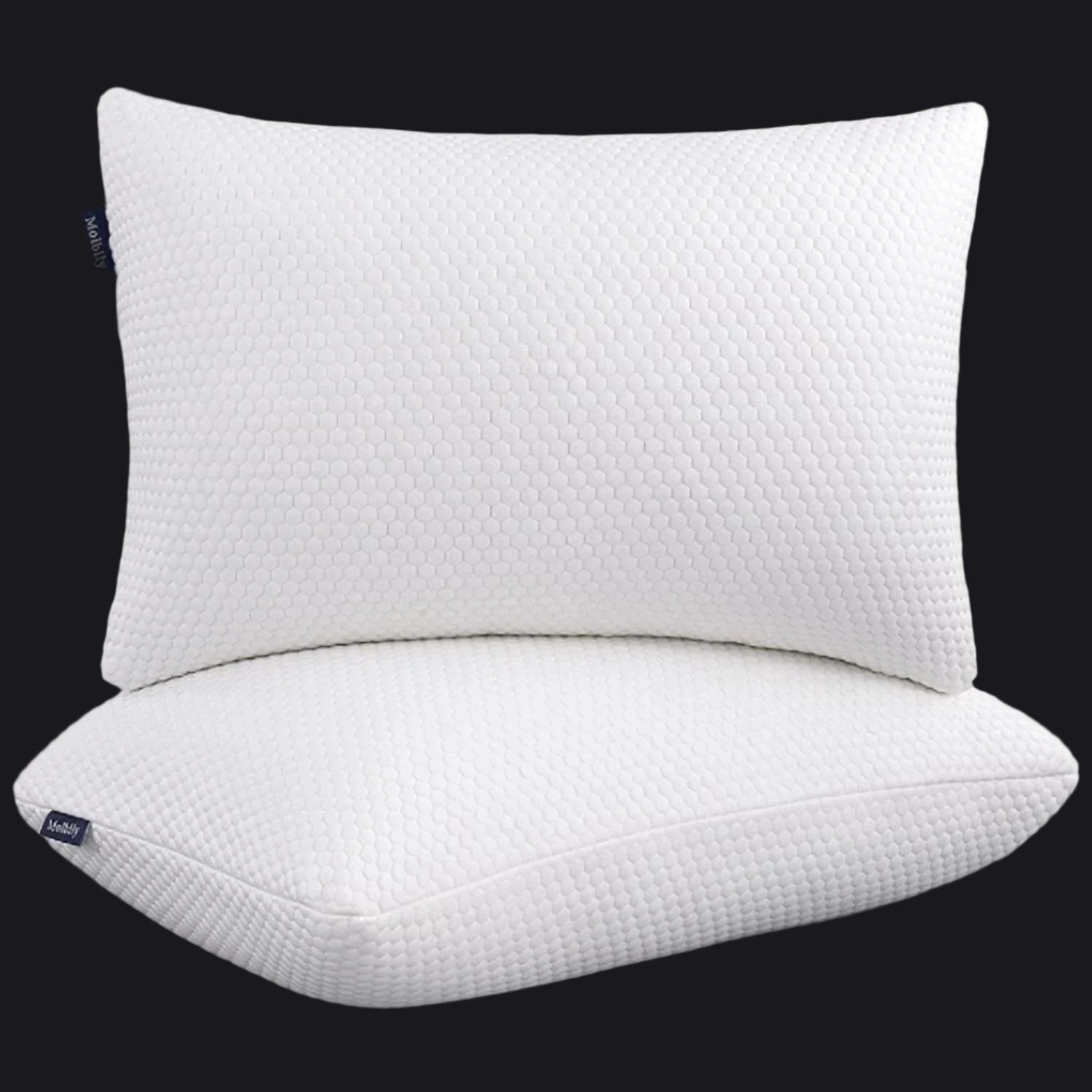 Bed Pillows for Sleeping 2 Pack, Shredded Memory Foam Bed Pillows Set of 2, Adjustable Loft Bed Pillows with Washable Hypoallergenic for Back and Side Sleeper Pillows Queen Size Set of 2